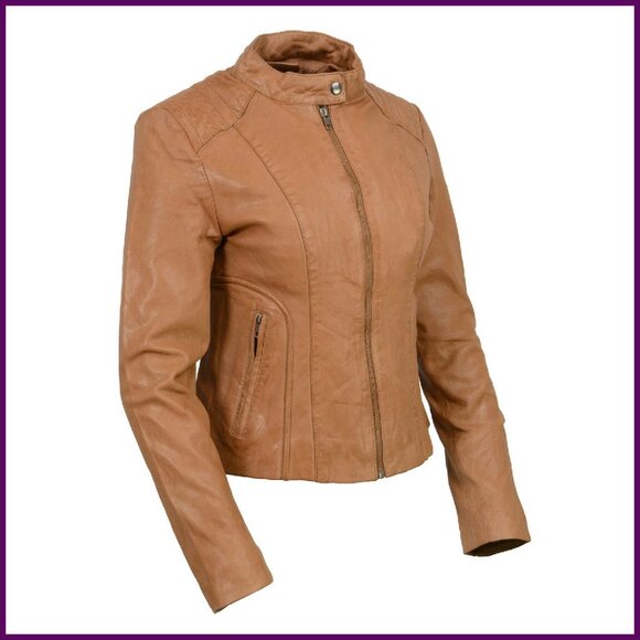 Premium Sheep Leather Motorcycle Jacket with Padded Back